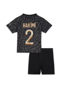 Paris Saint-Germain Achraf Hakimi #2 Jalkapallovaatteet Lasten Kolmas peliasu 2023-24 Lyhythihainen (+ Lyhyet housut)